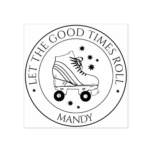 Aangepaste naam Rollerskateclub Rubberstempel (Afrduk)