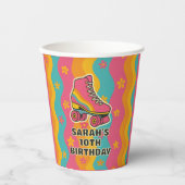 Aangepaste Naam Rolschaatsen Meisje Verjaardagsfee Papieren Bekers (Voorkant)