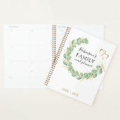 Aangepaste naam Romantic Eucalyptus Wreate Family Planner (Display)