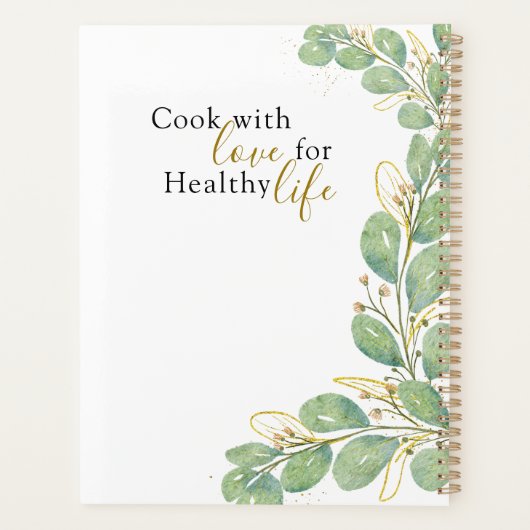 Aangepaste naam Romantic Eucalyptus Wreate Family Planner (Achterkant)