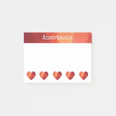 Aangepaste naam romantisch rood laag poly hart post-it® notes (Voorkant)