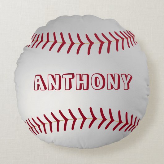 Aangepaste naam Rond Baseball-Sierkussen Kussen (Voorkant)