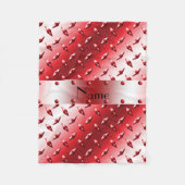 Aangepaste naam rood diamant bord staal fleece deken (Voorkant)