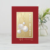 Aangepaste naam rood en goud kerstgroet feestdagenkaart (Staand voorkant)