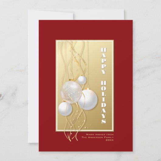 Aangepaste naam: rood en gouden feestdag feestdagenkaart (Voorkant)