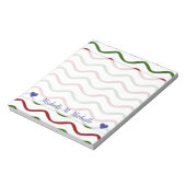 Aangepaste naam + rood en groen lijnpatroon notitieblok (Linkerzijde)