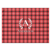 Aangepaste naam Rood en Zwart Plaid Kerstmis Tafelkleed (Voorkant (Horizontaal))