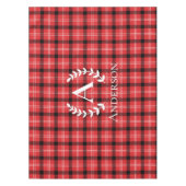 Aangepaste naam Rood en Zwart Plaid Kerstmis Tafelkleed (Voorkant)