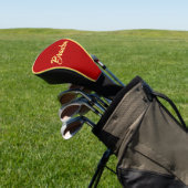 Aangepaste naam rood leder golfheadcover (Insitu)