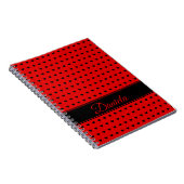 Aangepaste naam - Rood met zwart hart Notitieboek (Rechterzijde)