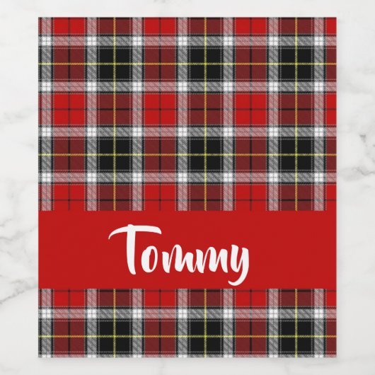 Aangepaste naam rood slippatroon wijn etiket (Enkel label)