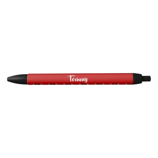 Aangepaste naam rood slippatroon zwarte inkt pen (Voorkant)