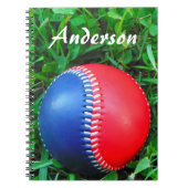 aangepaste naam: rood wit en blauw honkbal notitieboek (Voorkant)