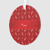 Aangepaste naam roodcrèmepatroon ornament (voorkant)