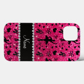 Aangepaste naam roos roze glitter ballerinas Case-Mate iPhone case (Achterkant (horizontaal))
