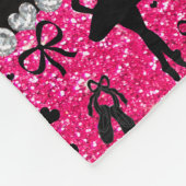 Aangepaste naam roos roze glitter ballerinas fleece deken (Hoek)