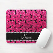 Aangepaste naam roos roze glitter cheerlead muismat (Met muis)