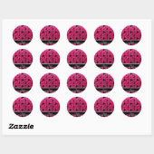 Aangepaste naam roos roze glitter cowboylaarzen pe ronde sticker (Vel)