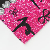 Aangepaste naam roos roze glitter gymnastiek fleece deken (Hoek)
