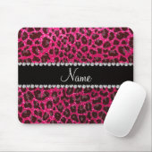 Aangepaste naam roos roze glitter leopard print muismat (Met muis)