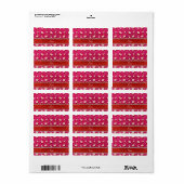 Aangepaste naam roos roze glitter santas etiket (Full Sheet)