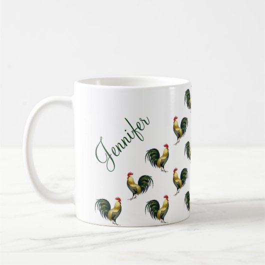 Aangepaste naam  rooster patroon koffiemok (Links)