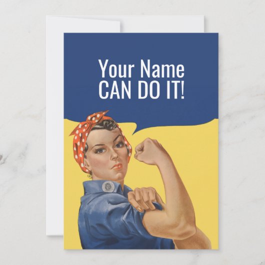 Aangepaste naam Rosie de Riveter-aanmoedigingskaar Kaart (Voorkant)