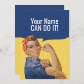 Aangepaste naam Rosie de Riveter-aanmoedigingskaar Kaart (Voorkant / Achterkant)