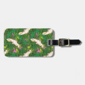 Aangepaste naam: rotspatroon met palmbladeren bagagelabel (Voorkant horizontaal)