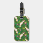 Aangepaste naam: rotspatroon met palmbladeren bagagelabel (Voorkant verticaal)