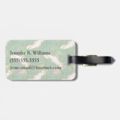 Aangepaste naam: rotspatroon met palmbladeren bagagelabel (Achterkant horizontaal)