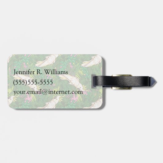 Aangepaste naam: rotspatroon met palmbladeren bagagelabel (Achterkant horizontaal)