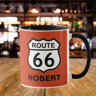 Aangepaste naam Route 66 Sign Persoonlijke koffie Mok
