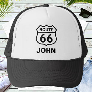 Aangepaste naam Route 66 Sign Trucker Hat Trucker Pet