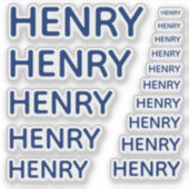 Aangepaste Naam Royal Blue 15 Maten Eenvoudig Sticker (Voorkant)