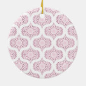 Aangepaste Naam  Roze 70s Confetti Lace Mandala Keramisch Ornament (Achterkant)