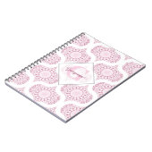 Aangepaste Naam  Roze 70s Confetti Lace Mandala Notitieboek (Linkerzijde)
