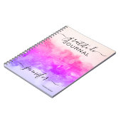Aangepaste naam Roze Abstracte Dankbaarheid Journa Notitieboek (Linkerzijde)
