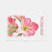 Aangepaste naam Roze Amaryllis Flower Fleece Deken (Voorkant (Horizontaal))