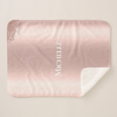 Aangepaste naam roze babymeisje sherpa deken (Voorkant (horizontaal))