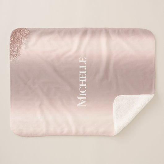 Aangepaste naam roze babymeisje sherpa deken (Voorkant (horizontaal))