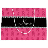 Aangepaste naam roze balletschoenen large cadeautasje (Achterkant)