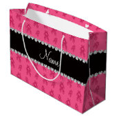 Aangepaste naam roze balletschoenen large cadeautasje (Achterkant Gekanteld)