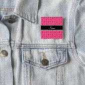 Aangepaste naam roze balletschoenen vierkante button 5,1 cm (In situ)