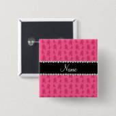 Aangepaste naam roze balletschoenen vierkante button 5,1 cm (Voorkant /achterkant)
