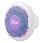 Aangepaste Naam Roze Blauw Paarse Blauwgroen Manda Keramische Knop (Rechts)