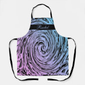 Aangepaste naam roze blauwe wervelingen abstract p schort (Voorkant)
