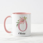 Aangepaste naam Roze bloemen Bedankt mok Cadeau vo (Links)