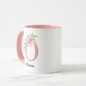 Aangepaste naam Roze bloemen Bedankt mok Cadeau vo (Voorkant links)