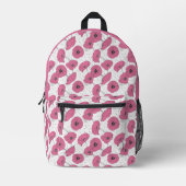 Aangepaste naam Roze Bloemen Patroon Bedrukte Rugzak (Voorkant)